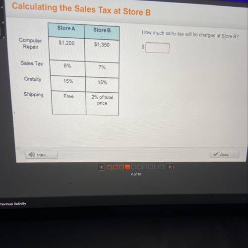 How much sales tax will be charged for store B