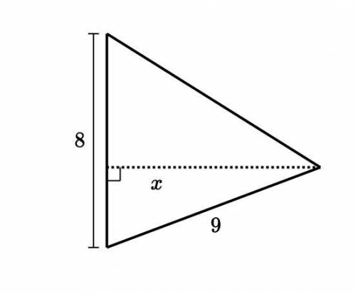 The triangle shown below has an area of 32 units2  Find the missing side.
