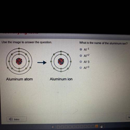 PLEASE HELP use the image to answer the question. what is the name of the aluminum ion?