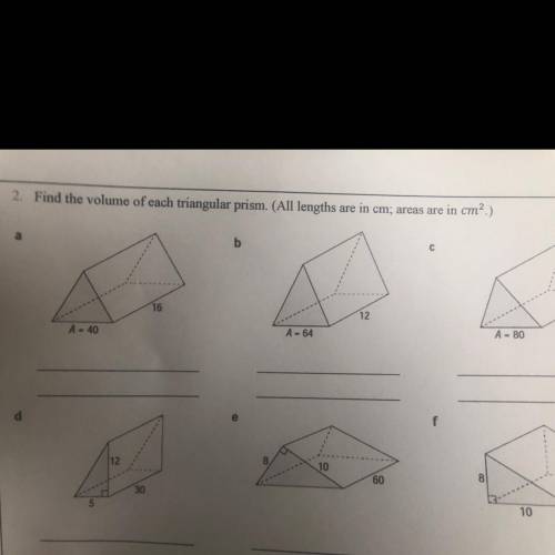 How do I find the volume of a triangular prism using the area