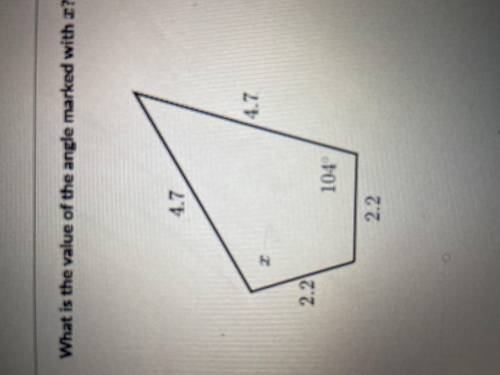 What is the value of the angle marked with “x”?