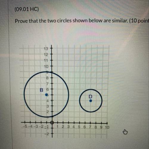 (09.01 HC) Prove that the two circles shown below are similar. (10 points)