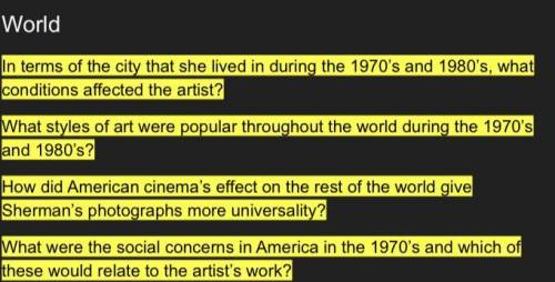 Someone research these Cindy Sherman questions PLEASE! ILL GIVE 20 Points