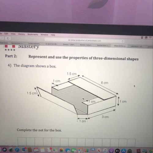 Part 2: Represent and use the properties of three-dimensional shapes 4) The diagram shows a box. 1.5