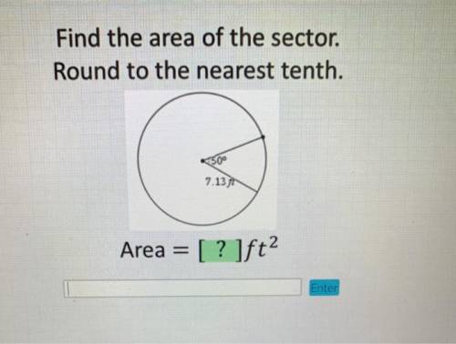 The area of the sector rounded to the nearest tenth
