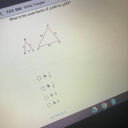 What is the scale factor of triangle ABC to DEF?