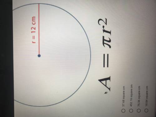 WHAT IS THE AREA OF THIS CIRCLE???? HELP ASAP!!