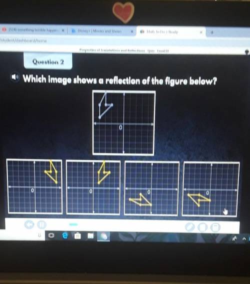 Which image shows the reflection of the figure below