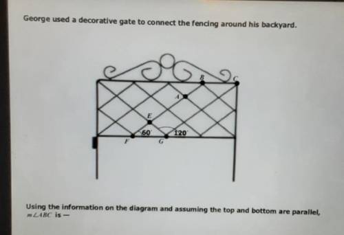 George used a decorative gate to connect the fencing around his backyard.Using the information on t