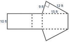 Use a net to find the surface area of the right triangular prism shown below (Please show how you w