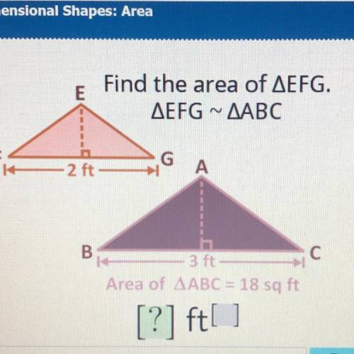 Find the area of EFG  EFG = ABC. I need both green box and grey box please .