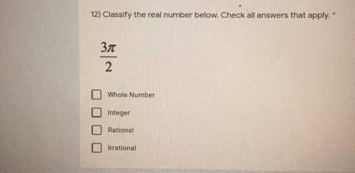 Classify the real number ? Help