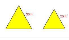 The pair of figures to the right are similar. The area of one figure is given. Find the area of the