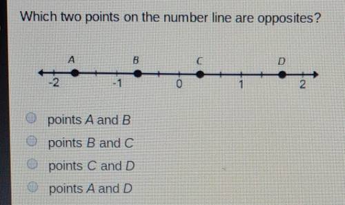 HURRYwhixhxh two points on the number line are opposites? !!HURRY WILL CA