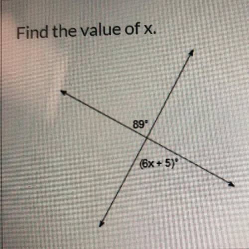 Find the value of x. 89