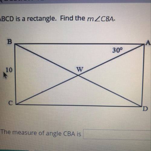 ABCD is a rectangle. Find the m