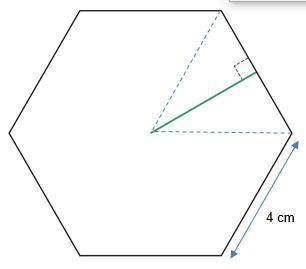 3. Use the diagram of a REGULAR HEXAGON and follow these steps to solve for the area of a hexagon w