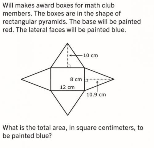What is the total area, in square centimeters, to be painted blue.