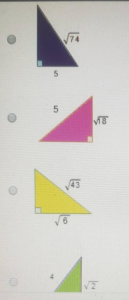 Which traingles unknown side length measures 7 units?