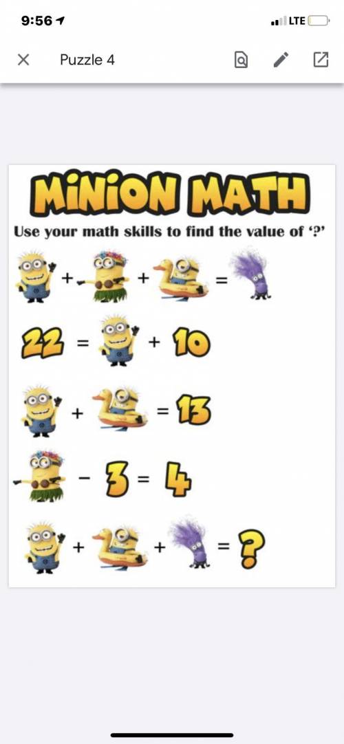 Can someone help me with the math puzzle please ?