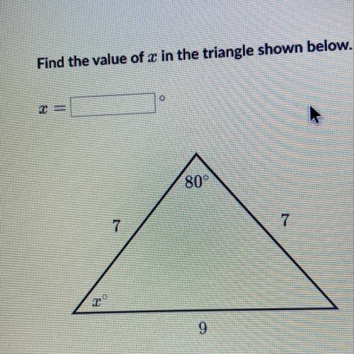 Need help to find the value of X
