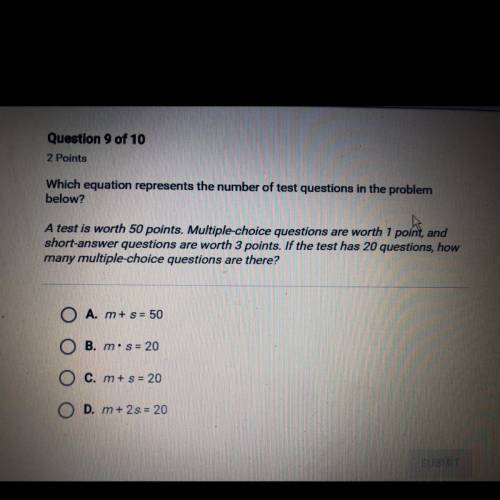 A test is worth 50 points. Multiple choice questions are worth 1 points, and short answer questions