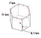 7. PLEASE HELP WILL MARK BRAINLIEST Find the volume of the following figure. IMAGE BELOW 1409.1 km3