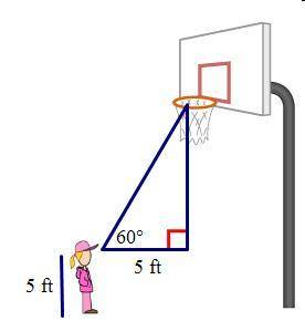 Analyze the diagram below and complete the instructions that follow. Find the height of the basketb