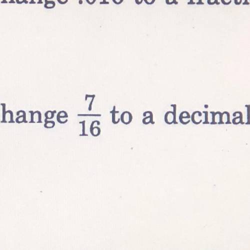 Change 7/16 to a decimal