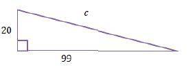 What is the length of the hypotenuse of the right triangle shown below?