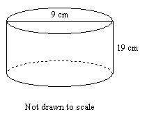 Find the surface area of the cylinder in terms of  Not drawn to scale
