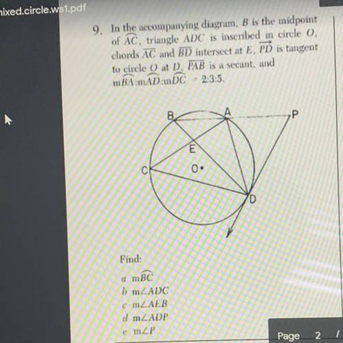 How do I find the measure of arc BC?