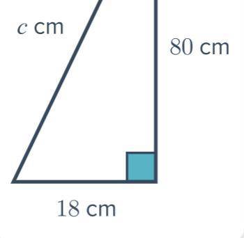 (The photo is too big to fit so don't mind that.)  Calculate the value of c in the triangle below.