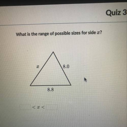 What is the range of possible sizes for side “?”