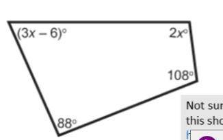 ANSWER FOR BRAINILEST  The quadrilateral have interior angles that add up to 360°.  Solve for x.