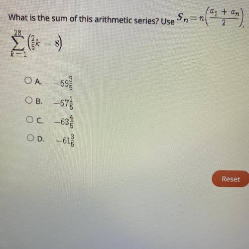 What is the sum of this arithmetic series?  ASAP WILL MARK BRAINLIEST