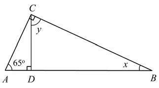 HELP Explain and show how to find the measurement of angle x and y. Use the word complementary in y