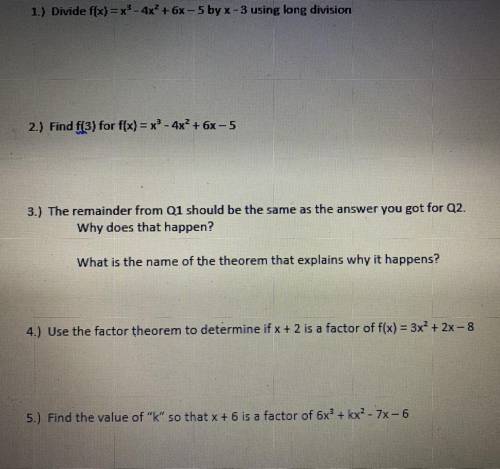 Can someone please help me with these algebra questions? Image attached