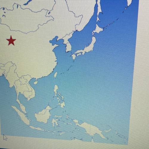 On the map of Asia, the star is marking which of the following countries? Japan South Korea North K