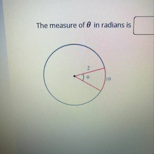 The measure theta in of in radians is?