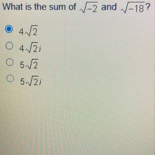 What is the sum of -2 and -18? only choose A as a guess but not sure