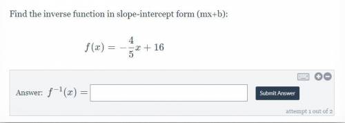 Find the inverse function in slope intercept