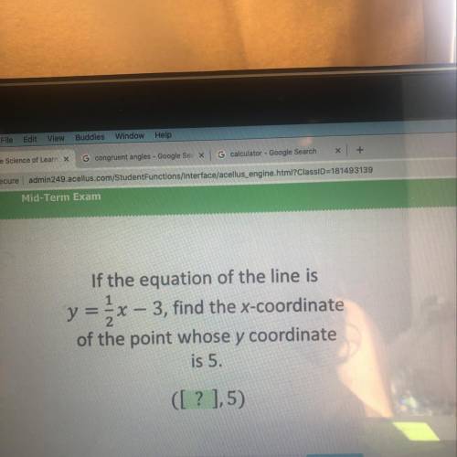 If the equation of the line is y = -x – 3, find the x-coordinate of the point whose y coordinate is