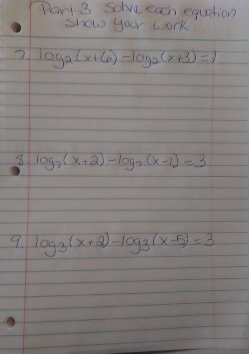 Solve each equation. Show your work please. Part 3