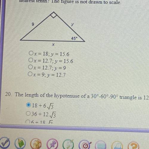 What are the missing sides in a triangle written as integers or as decimals rounded to the nearest