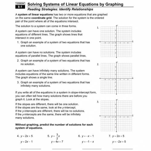 Solving systems oh linear equations by graphing, help please!!