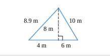 Find the area of the triangle.equalsnothing msquared(Simplify your answer.)