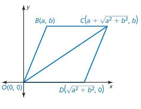 Complete the coordinate proof. Given Coordinates of vertices of △OBC and △ODC Prove △OBC and △ODC a