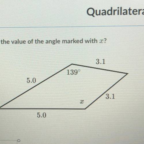 What is the value of the angle marked with x?