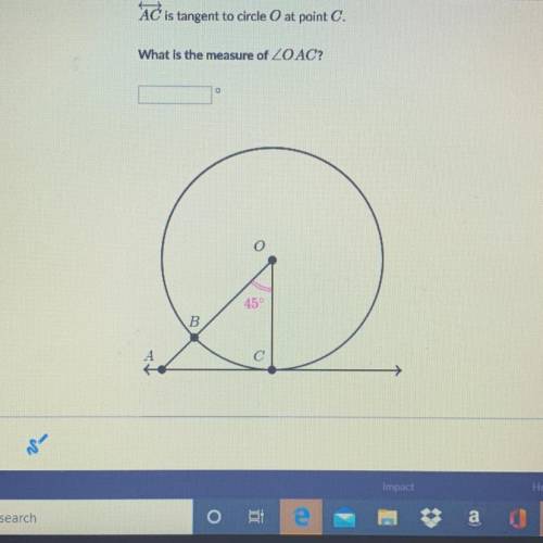 What is measurement of the angle OAC